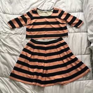 Ashley Nell Tipton Striped Matching Crop Top Set